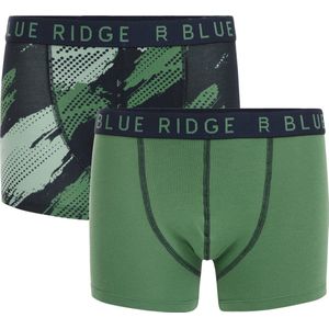 WE Fashion Blue Ridge boxershort - set van 2 mosgroen/donkerblauw