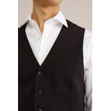 Fundamentals - Heren Slim Fit Gilet - Zwart - Katoen