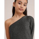 Jerseyjurken - Glinsterend - Viscosemix - One-Schouder-Detail