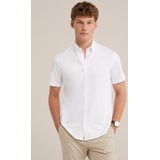 Overhemd - Katoenmix - Korte Mouwen - Slim Fit - Comfortabel