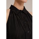 WE Fashion - Dames Maxi-jurk - Zwart - Lurex-kwaliteit - Regular fit