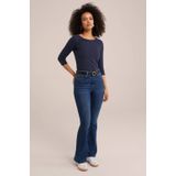WE Fashion - Top - Donkerblauw - Katoenmix - 3/4 Mouwen