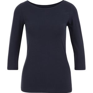 WE Fashion - Top - Donkerblauw - Katoenmix - 3/4 Mouwen