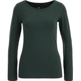 WE Fashion - Shirt - Donkergroen - Lange Mouw - Getailleerd Model