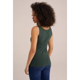 Haltertop - Effen - Katoen - Mouwloos - Slanke Pasvorm