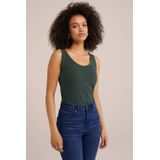 Haltertop - Effen - Katoen - Mouwloos - Slanke Pasvorm