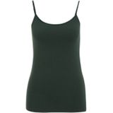WE Fashion - Spaghetti Top - Donkergroen - Slanke Pasvorm - Mouwloos