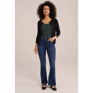 WE Fashion - Spaghetti Top - Donkergroen - Slanke Pasvorm - Mouwloos