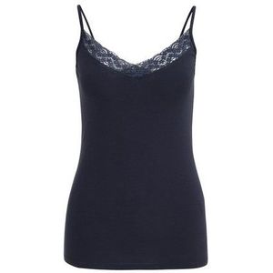 WE Fashion - Dames Singlet - Blauw - Katoen