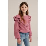 WE Fashion Meisjes gebreide trui met ruches