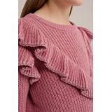 WE Fashion Meisjes gebreide trui met ruches