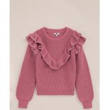WE Fashion Meisjes gebreide trui met ruches