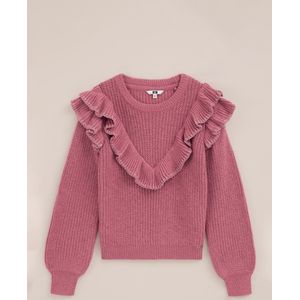 WE Fashion Meisjes gebreide trui met ruches