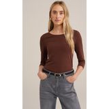 WE Fashion Dames T-shirt met driekwart mouwen