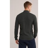 Fundamentals - Slim Fit - Heren Trui met Rits - Grijsgroen - Katoen