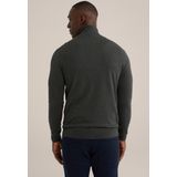 Fundamentals - Slim Fit Trui met Rits - Grijsgroen - Katoen