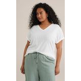 WE Fashion - Curve - T-shirt - Wit - Regular Fit