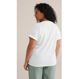 WE Fashion - Curve - T-shirt - Wit - Regular Fit