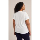 WE Fashion - Curve - T-shirt - Wit - Regular Fit