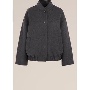 WE Studio - Dames Bomberjack - Grijs - Wolmix - Oversized Ontwerp