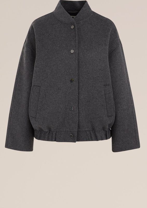 WE Fashion - Jasje - Wolmix - Mao Kraag - Lange Mouwen - Knoopsluiting - 2 Steekzakken