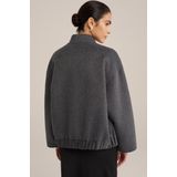 WE Studio - Dames Bomberjack - Grijs - Wolmix - Oversized Ontwerp