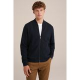 WE Fashion - Heren Bombervest - Regular Fit - Donkerblauw - Katoen