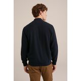 WE Fashion - Heren Bombervest - Regular Fit - Donkerblauw - Katoen