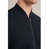 WE Fashion - Heren Bombervest - Regular Fit - Donkerblauw - Katoen