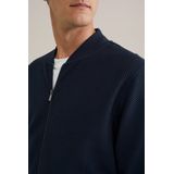 WE Fashion - Heren Bombervest - Regular Fit - Donkerblauw - Katoen