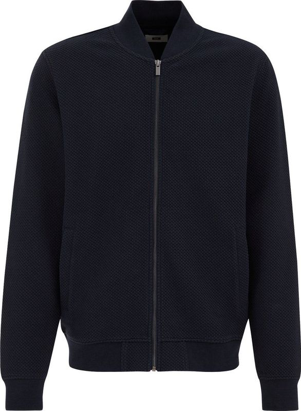 WE Fashion - Heren Bombervest - Regular Fit - Donkerblauw - Katoen