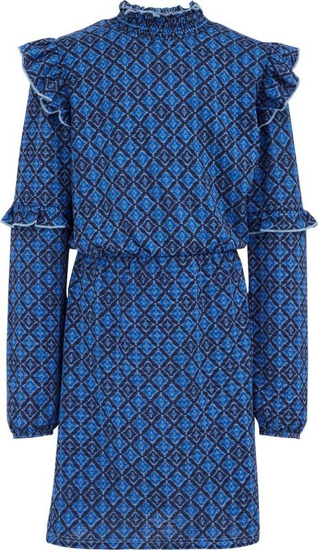 WE Fashion - Meisjes Jurk - Donkerblauw - Regular Fit