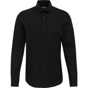 Fundamentals - Heren Overhemd - Anti-Odour - Zwart - Katoen - Slim Fit