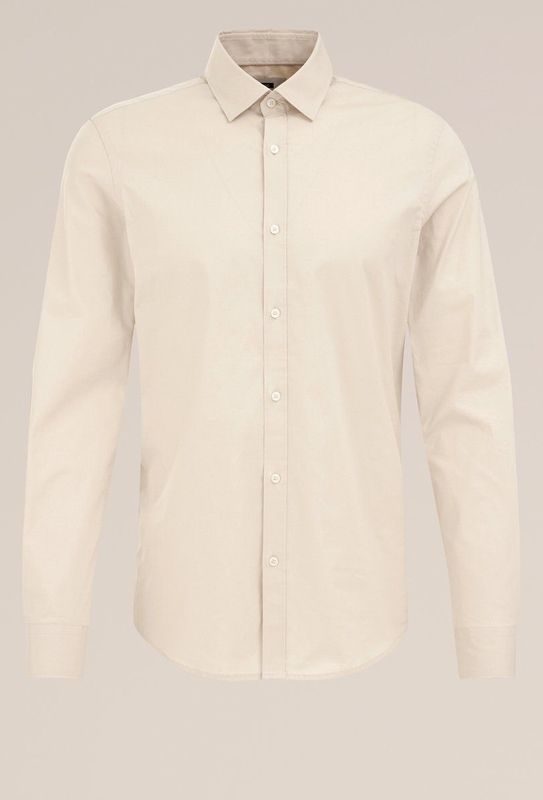 Fundamentals - Slim Fit - Overhemd - Beige - Katoen