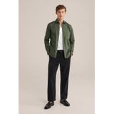 Fundamentals - Slim Fit - Heren Overhemd - Legergroen - Katoen