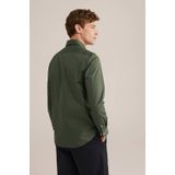 Fundamentals - Slim Fit - Heren Overhemd - Legergroen - Katoen