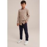 WE Fashion - Jongensoverhemd - Katoenmix - Blauw - Lange Mouwen