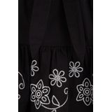 Plooirok - Katoenmix - Elastische Taille - Striksluiting - Borduursels - Ruches