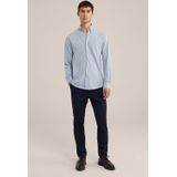 WE Fashion - Tall Fit Overhemd - IJsblauw - Piquéjersey - Katoen
