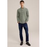 Overhemd - Katoenmix - Blauw - Tall Fit - Button-Down Kraag