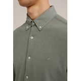 Overhemd - Katoenmix - Blauw - Tall Fit - Button-Down Kraag