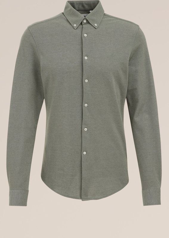 Overhemd - Katoenmix - Blauw - Tall Fit - Button-Down Kraag