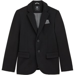 Blazer - Blauw - Stretch-Jersey - Slim Fit - Knoopsluiting