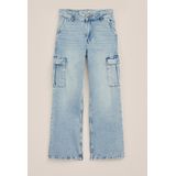WE Fashion Meisjes wide leg jeans met stretch