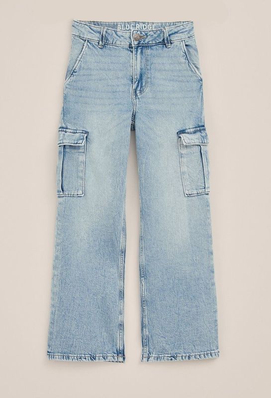 WE Fashion Meisjes wide leg jeans met stretch
