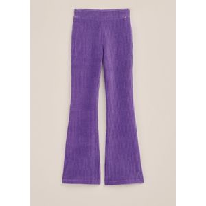 WE Fashion - Flared Legging - Donkerpaars - Velvet - Katoen