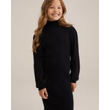 WE Fashion - Meisjes Jurk - Zwart - Viscose - Slim Fit