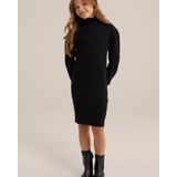 WE Fashion - Meisjes Jurk - Zwart - Viscose - Slim Fit