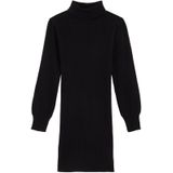 WE Fashion - Meisjes Jurk - Zwart - Viscose - Slim Fit