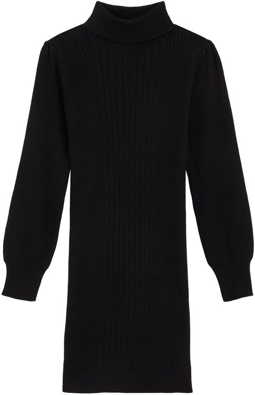 WE Fashion - Meisjes Jurk - Zwart - Viscose - Slim Fit